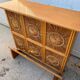 Wooden counter bar and rattan wicker decorations years 50/60