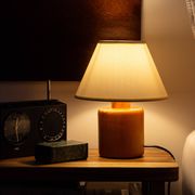 Pair of light wood table or bedside lamp bases, 1970s