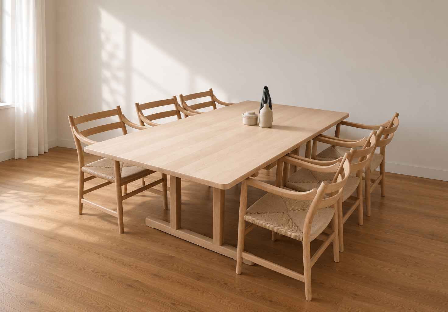 Børge Mogensen BM6286 shaker dining table for Fredericia in solid soaped oak