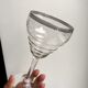 Set of 5 wine glasses in engraved crystal and silver edging 50s