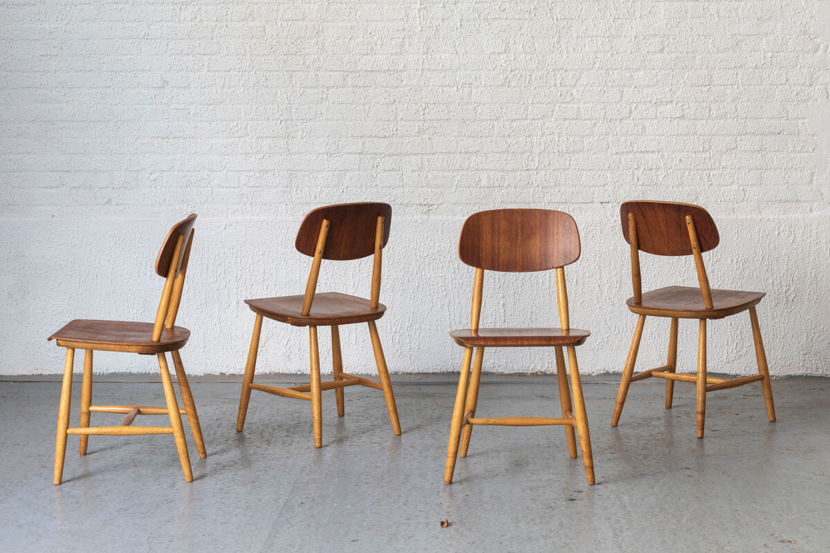 Set de 4 chaises de salle à manger par Martinsson & Axelsson pour Nässjö Stolfabrik, Suède, années 1960