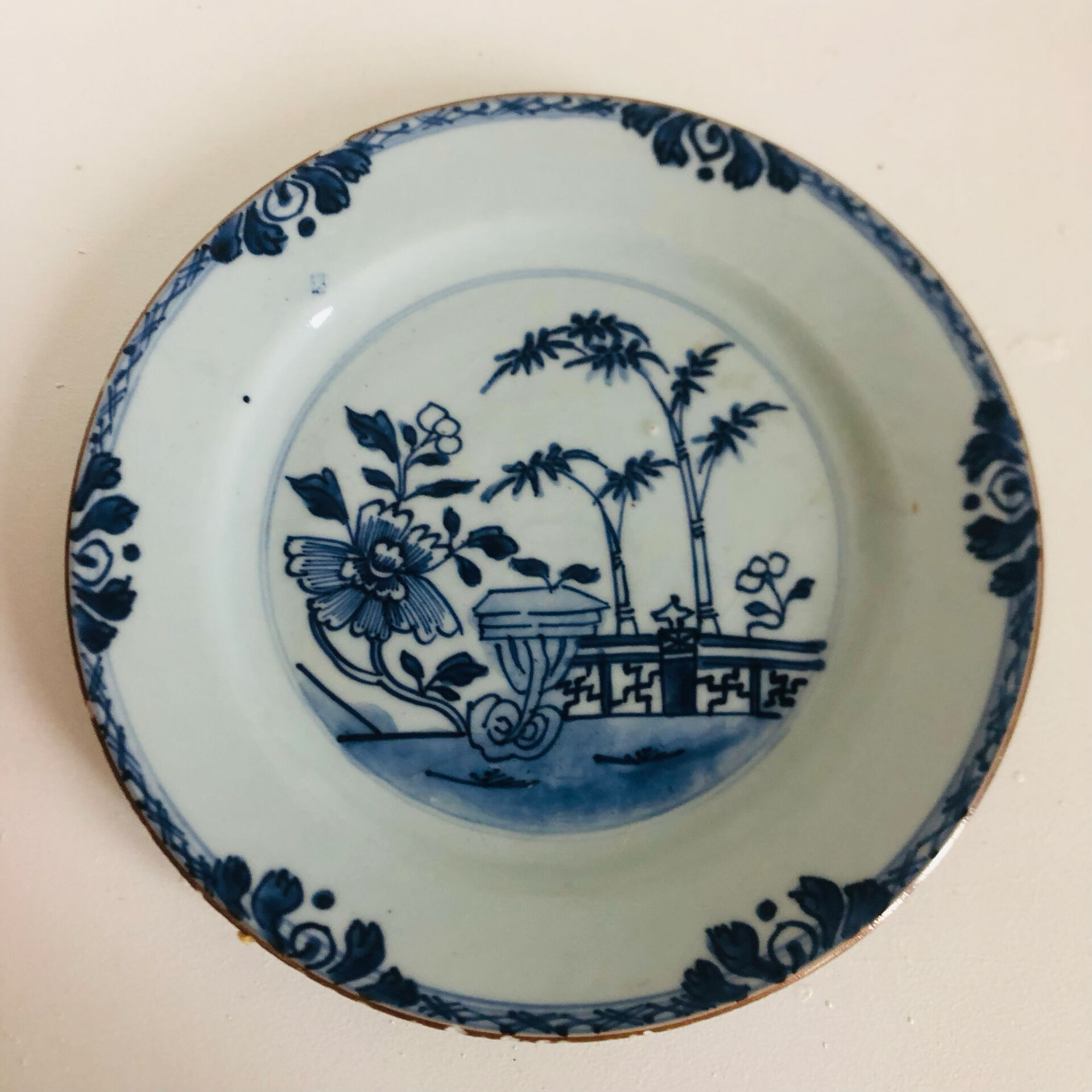 Blue and white porcelain plate from China