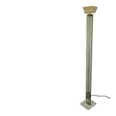 Floor lamp made of glass, brass and lacquered metal