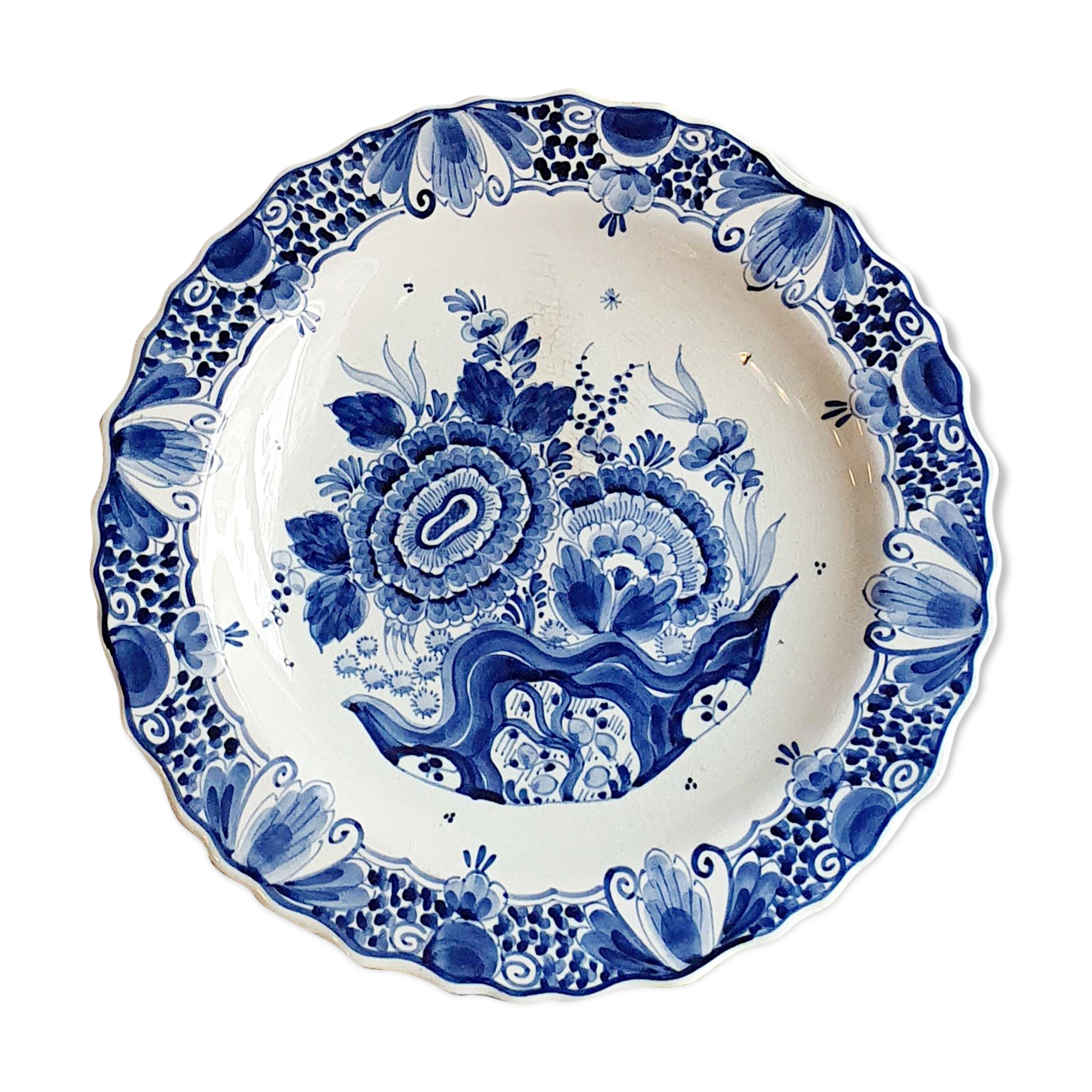 Large hand-painted Royal Delft Blue Holland dish
