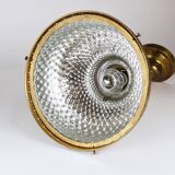 Art Nouveau pendant lamp in brass and glass from the 1920s, ceiling light, Jena, Germany.