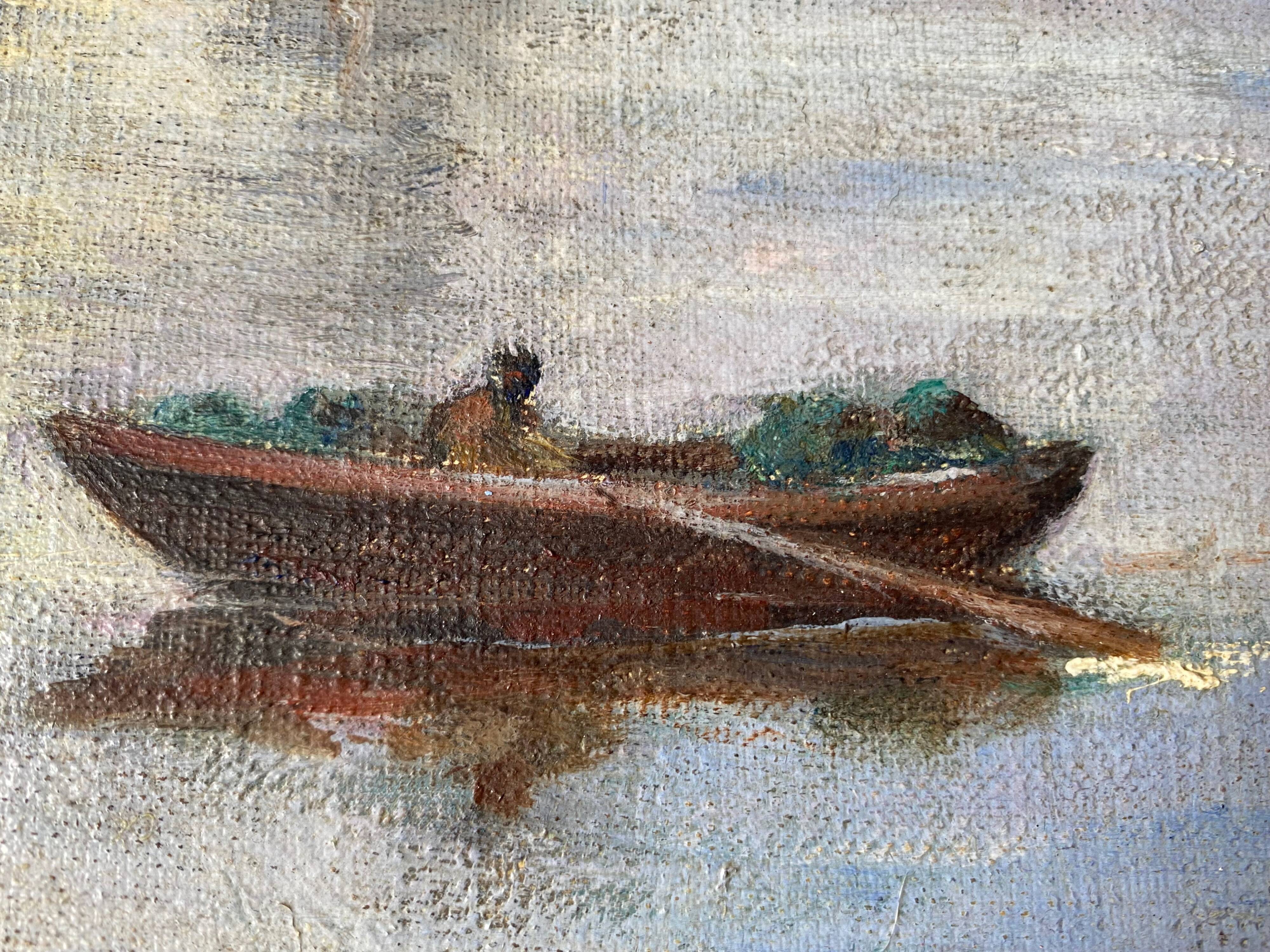 Paintings  "Lakescapes" nocturnal and daytime signed L. Arnoux