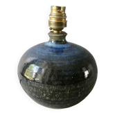 Lamp foot in blue glazed stoneware, signed M Bindel la Borne