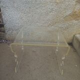 Table basse vintage en plexiglas