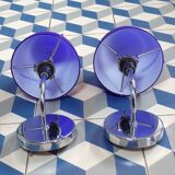 Pair of blue opaline sconces