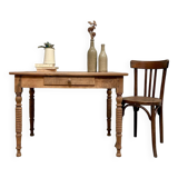 Antique table with turned legs (renovated)