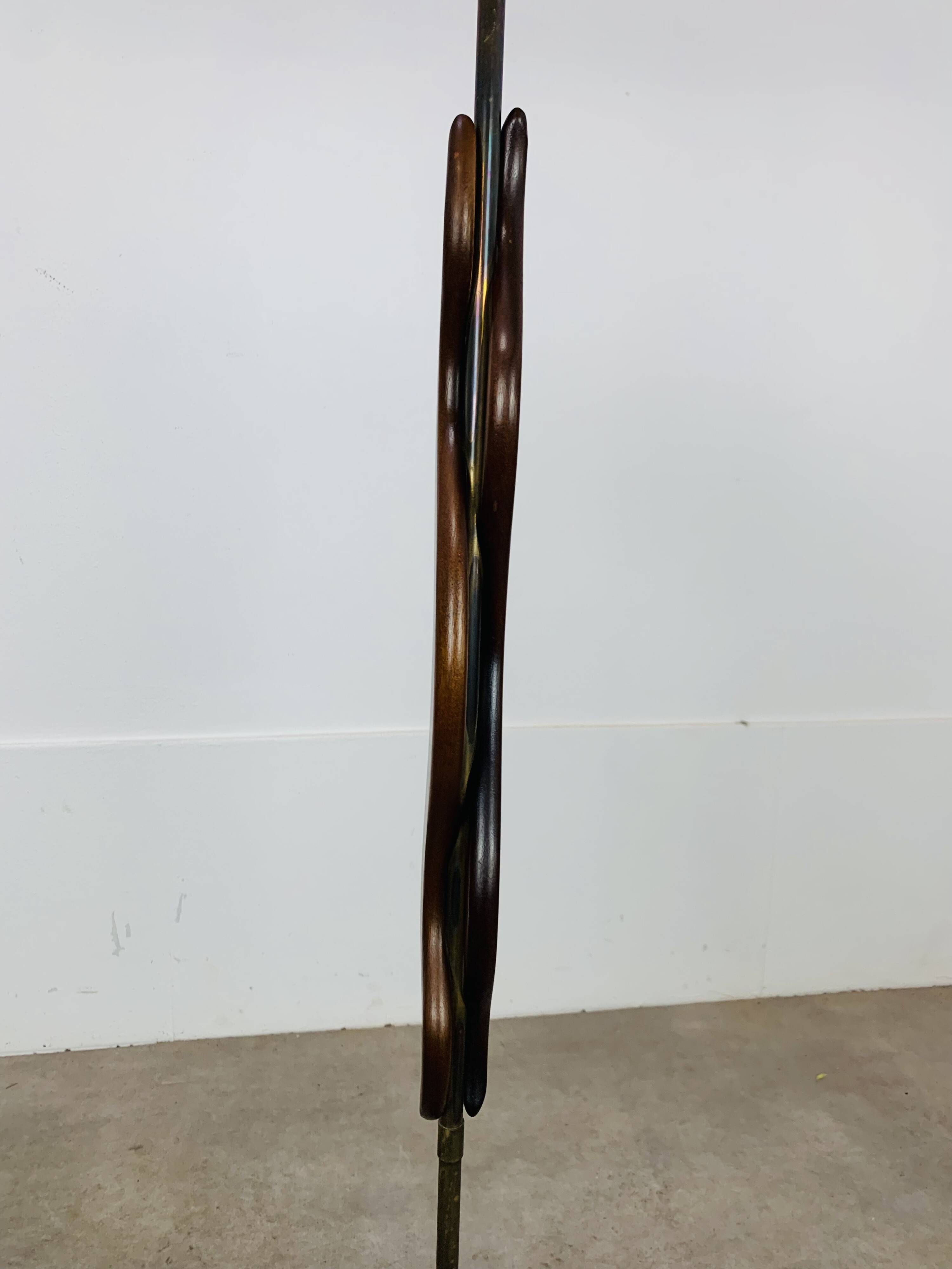 Scandinavian teak and brass floor lamp, 1960s