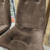 Pair of vintage velvet armchair chair 1970"