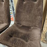 Paire de chaise fauteuil velour vintage  1970"