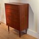 Vintage Scandinavian high chest of drawers in teak "Rigmor"