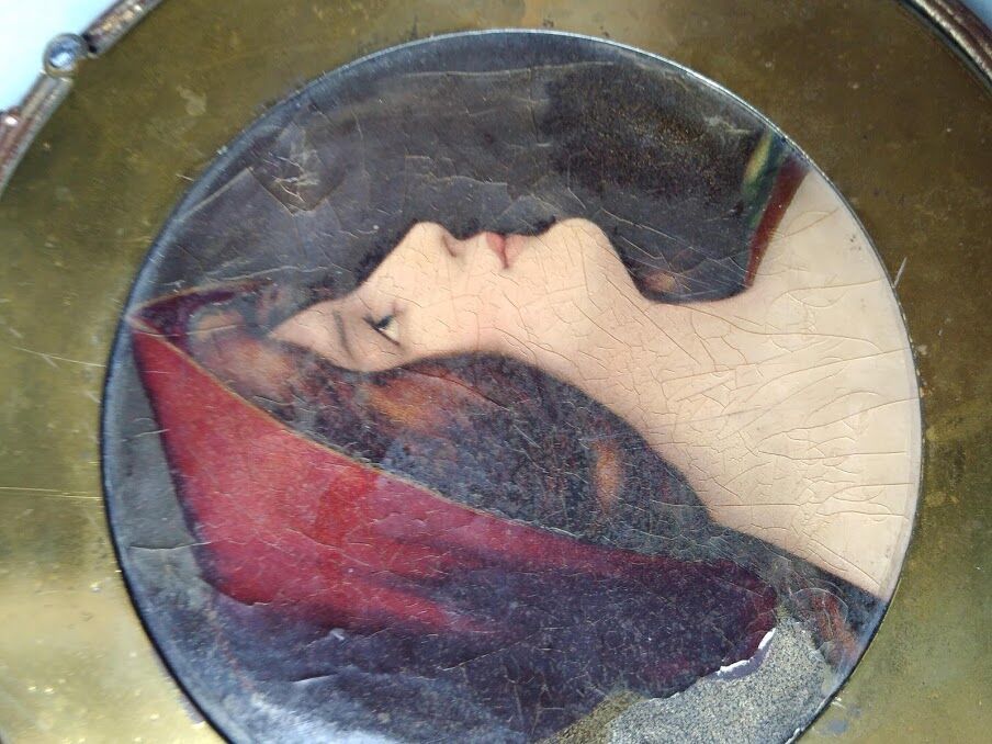 Mirror opposite hand late nineteenth 12x26cm