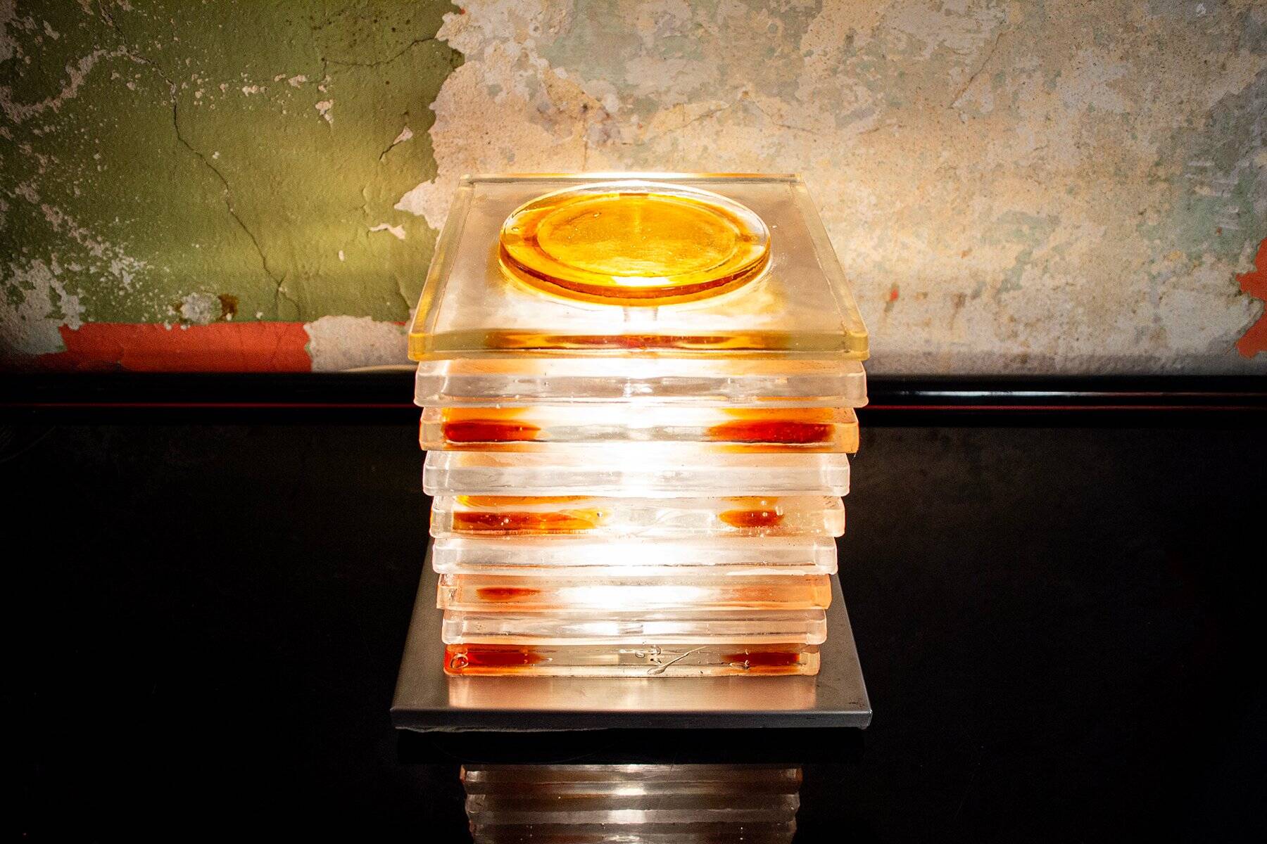 Murano glass table lamp by Albano Poli for Poliarte, 1970s