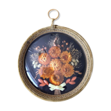 Vintage frame domed glass dried flowers