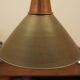 Danish Brass Pendant Lamp, Industrial Cone Shade, 1960s