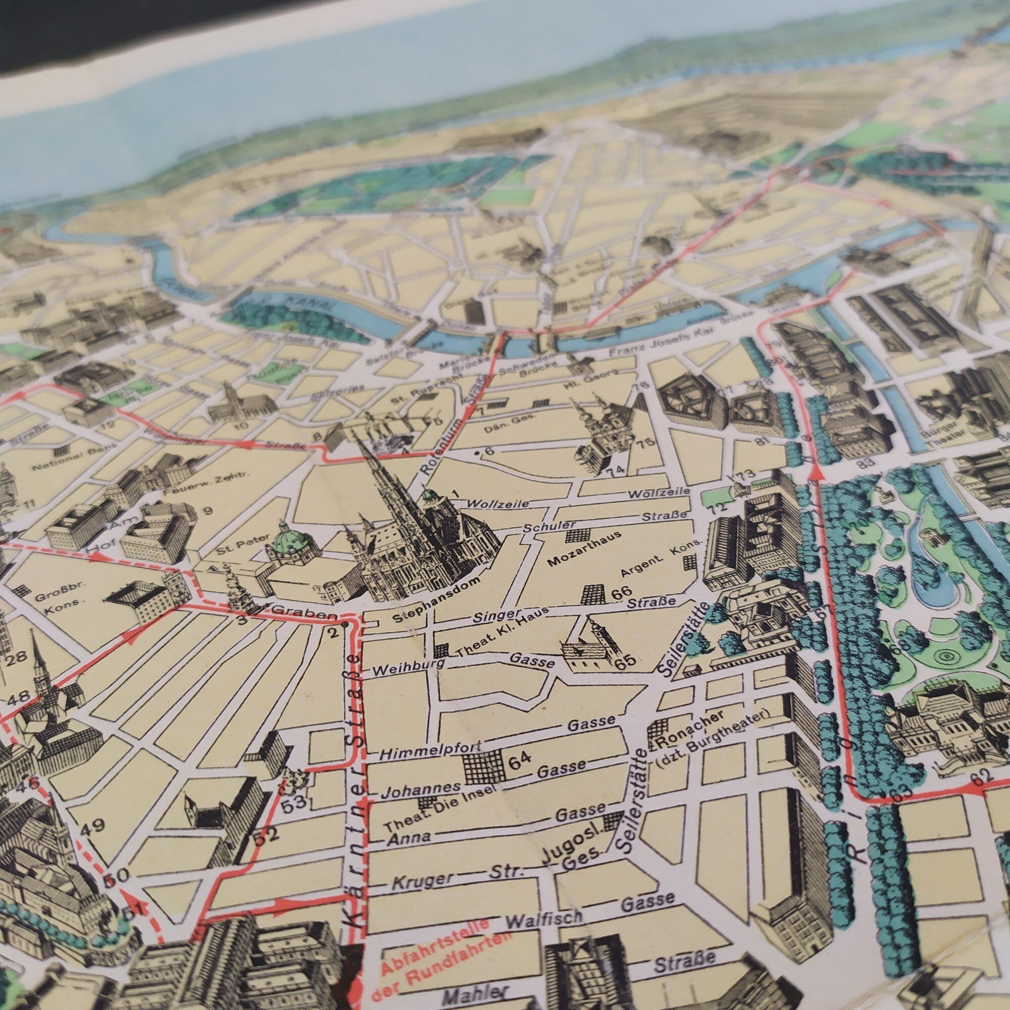 Carte vue du ciel de la ville de Vienne