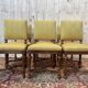 Suite de 6 chaises Napoléon III en noyer et tissu