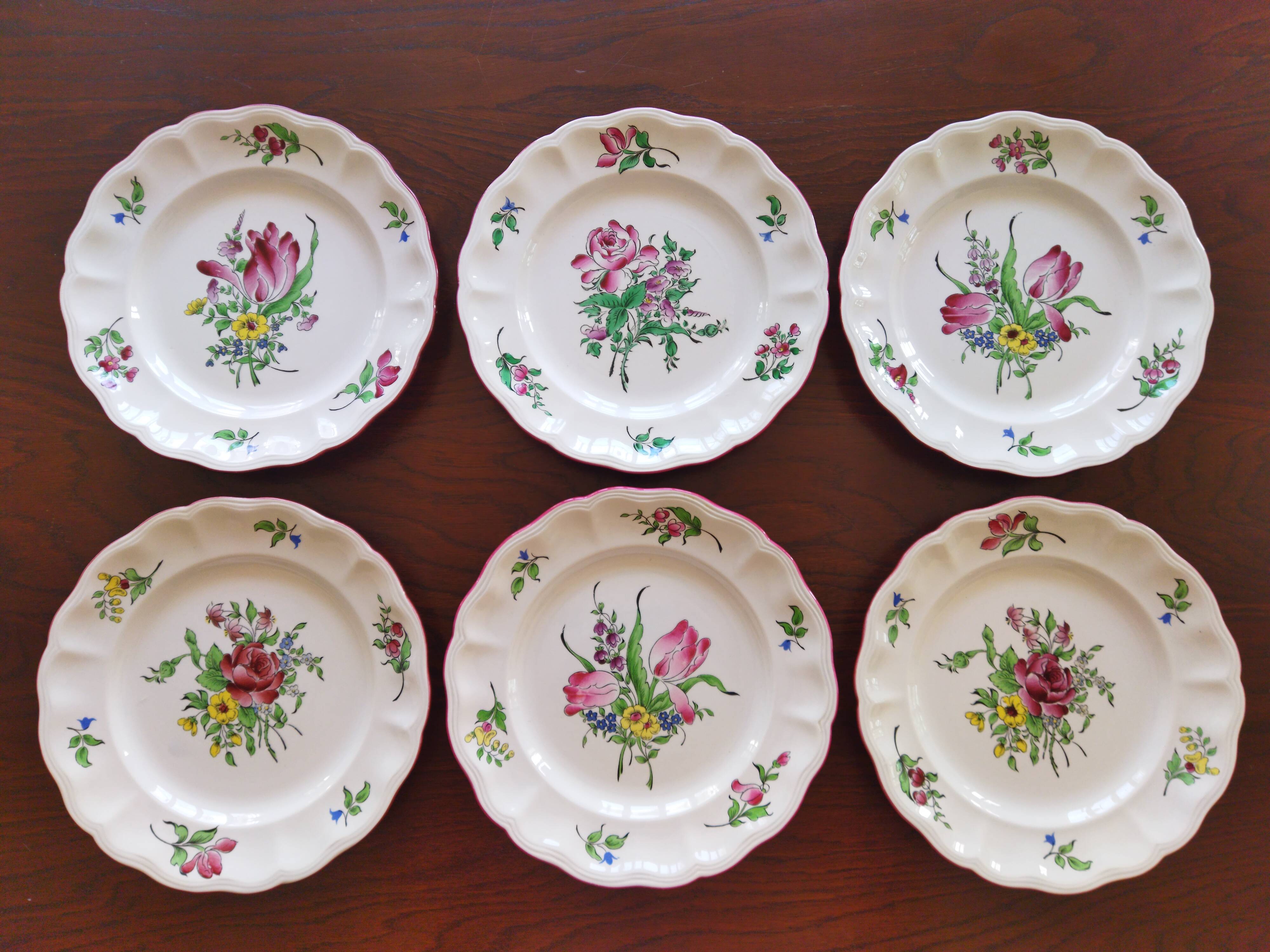 12 "Fine Street Lamp" dinner plates KG Lunéville
