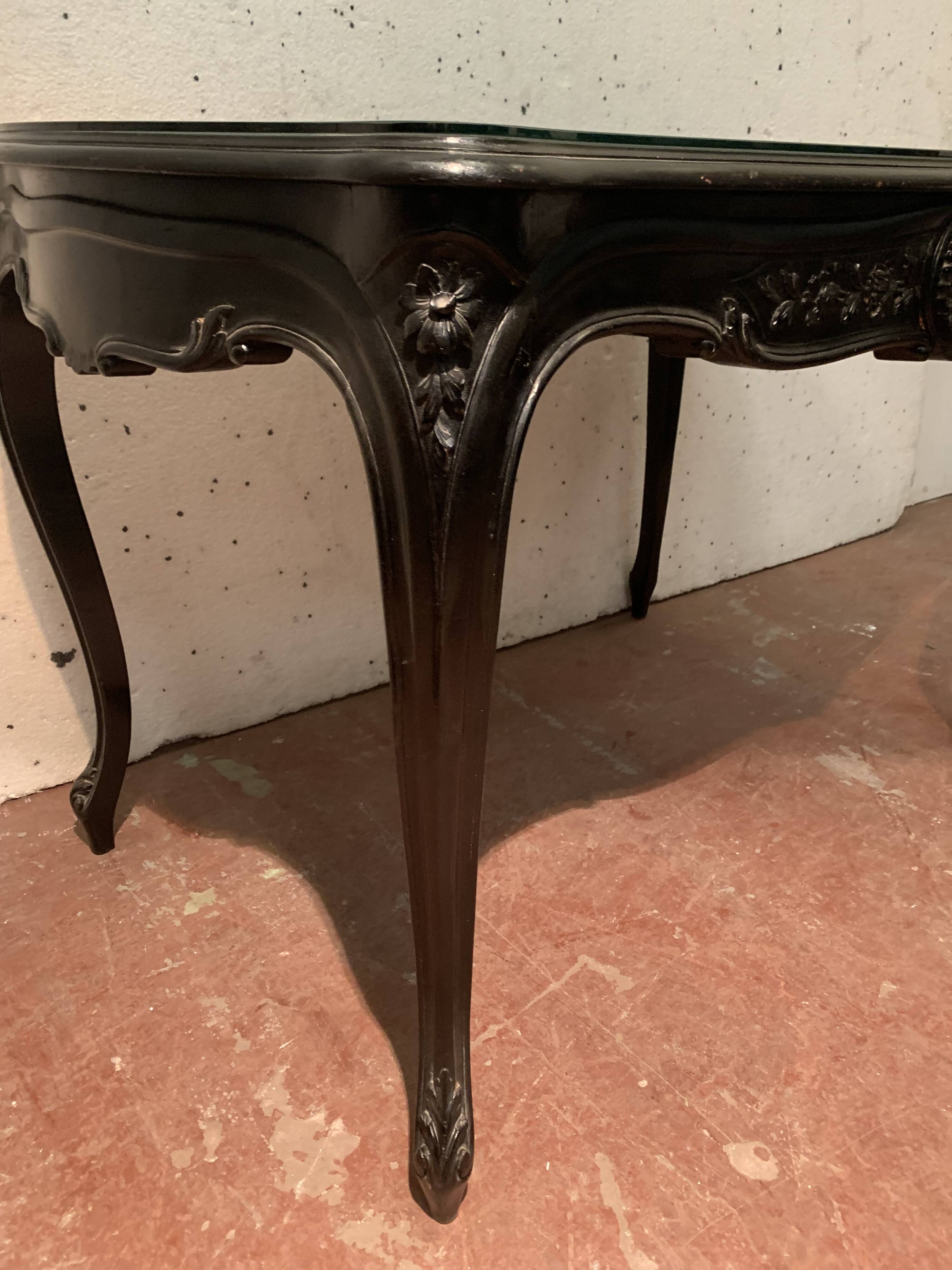 Louis XV style desk in black wood Napoleon III, XIX century