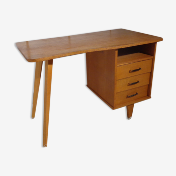 Bureau vintage forme haricot pieds compas années 60