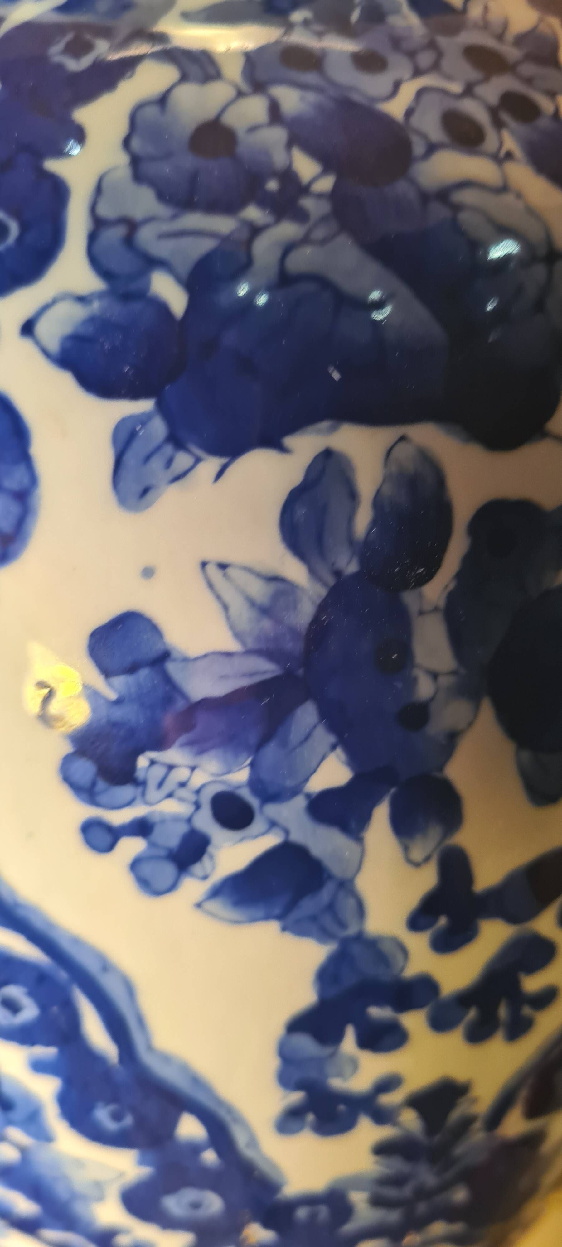 Large blue porcelain lamp 66x41 lampshade asia, japan, china elec new