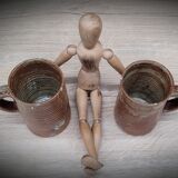 Duo of stoneware cups