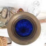 Glass and brass vase