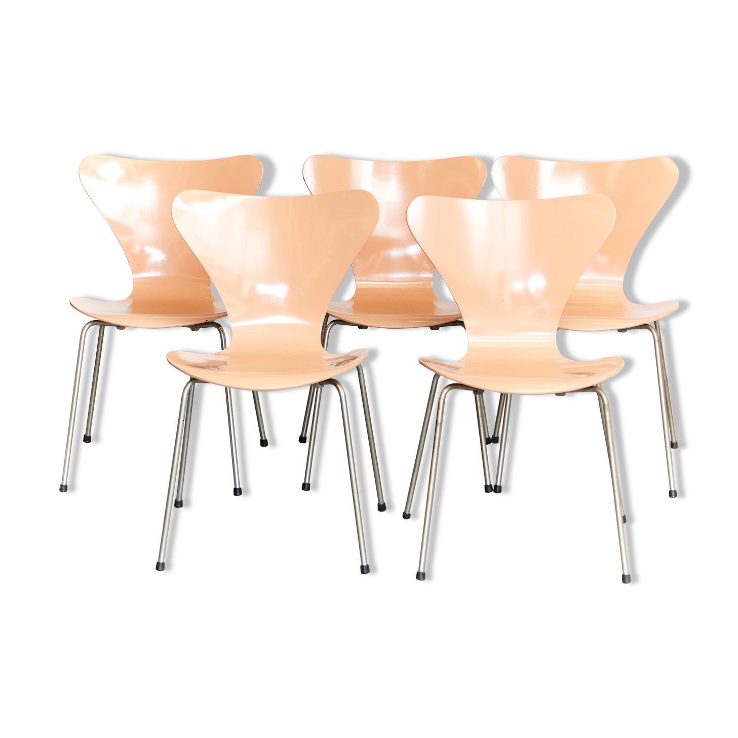 3107 Side Chairs by Arne Jacobsen for Fritz Hansen, 1965, Set of 5