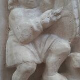 Medieval bas-relief in the Louvre Museum