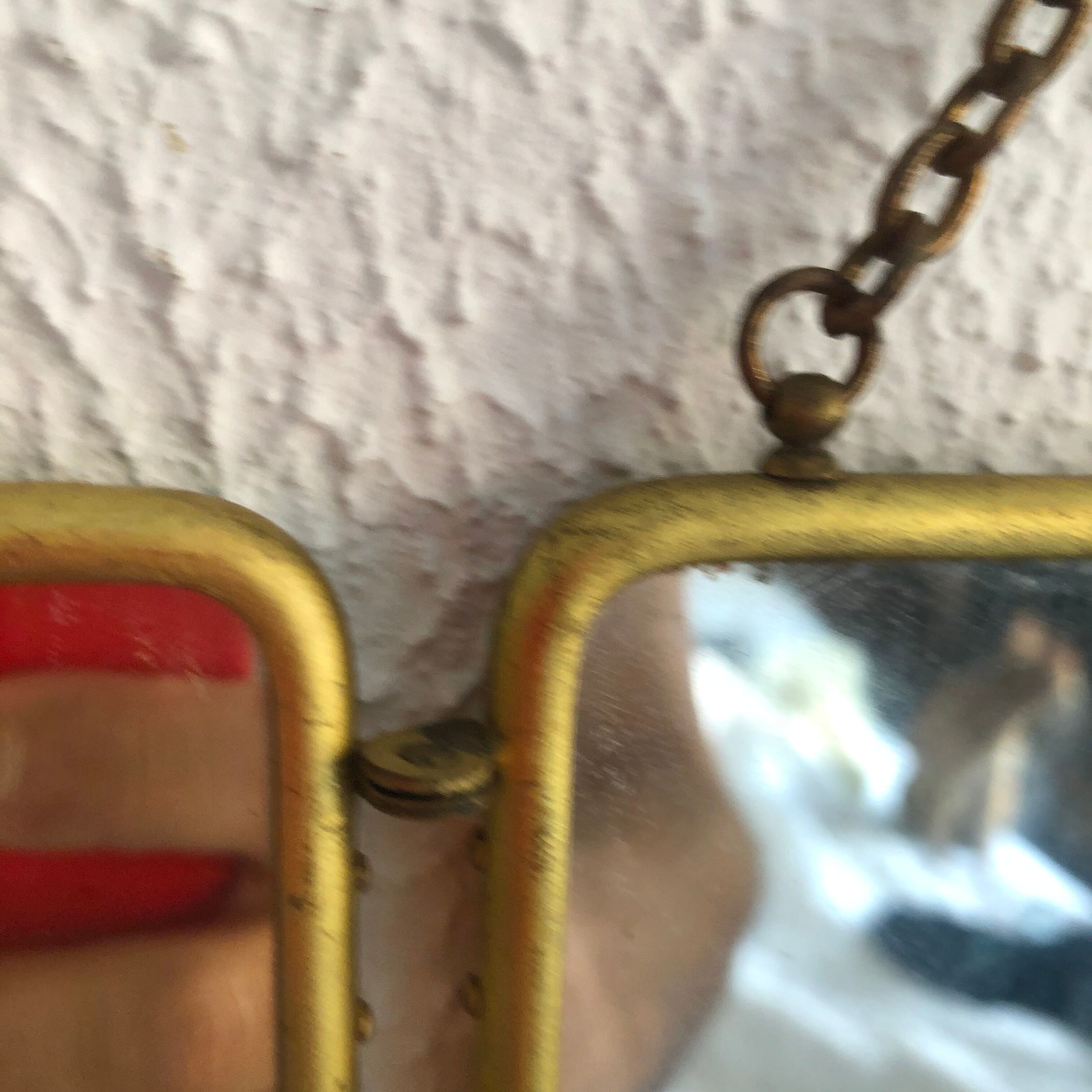 Mirror triptych vintage barber 1920 - 21 x 48 cm