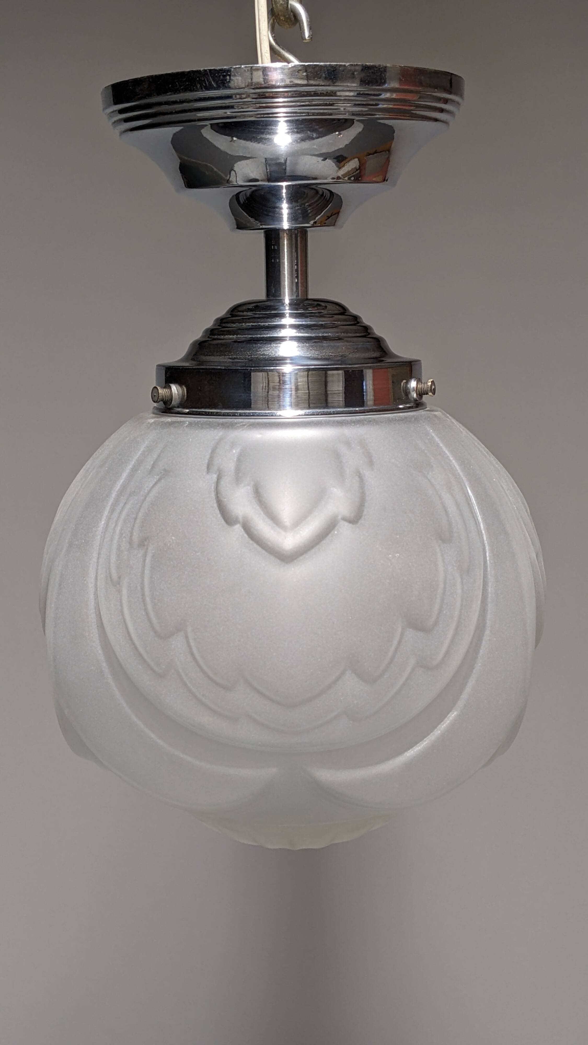 Art Deco ceiling light in frosted glass circa 1930