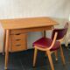 Bruynzeel Pine Wood Desk and Vintage Chair