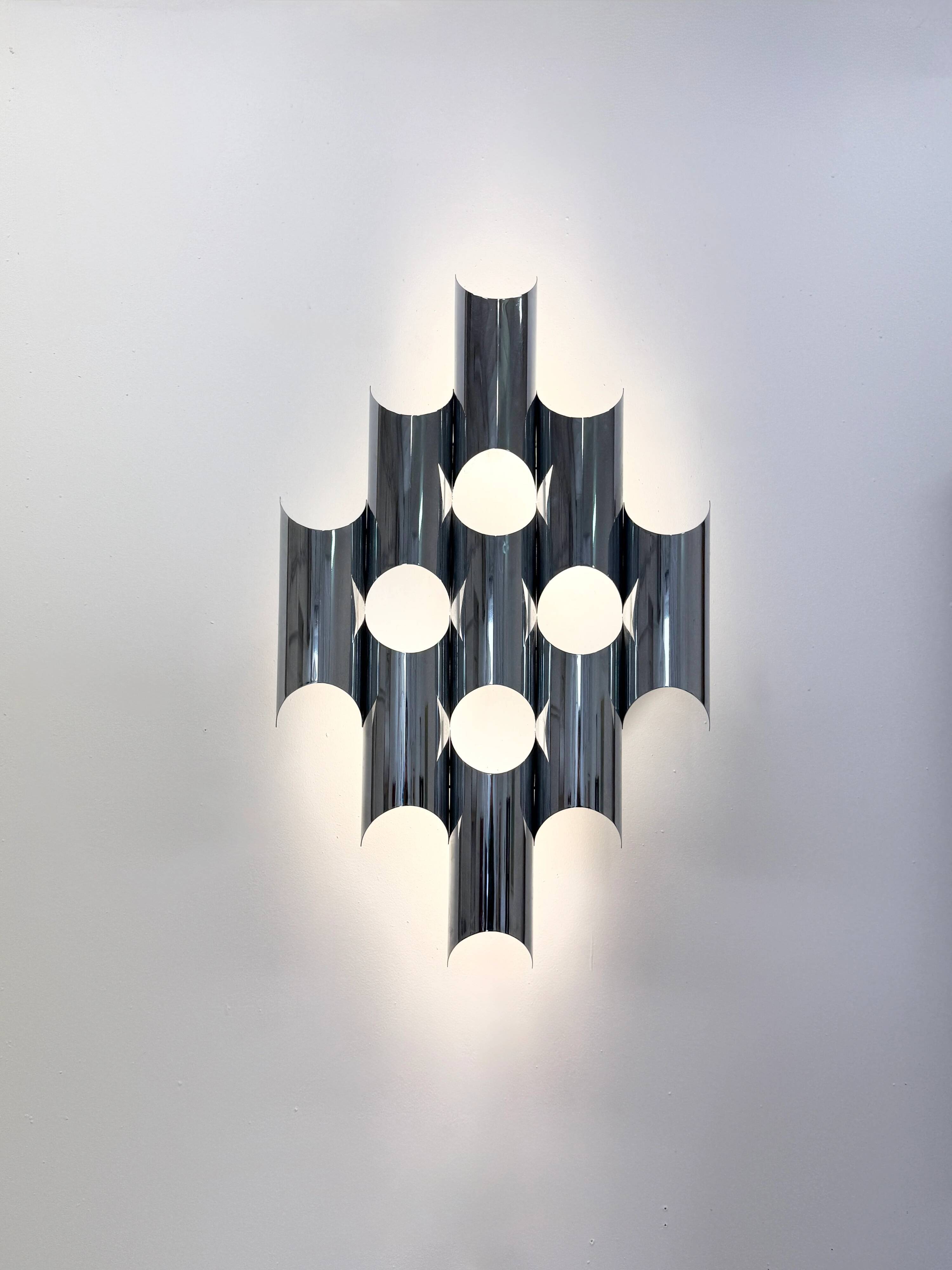 Large pair of wall sconces "Organ" by Raak Amsterdam, 1970s