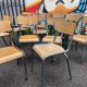 Set of 15 vintage mismatched mullca delagrave school chairs