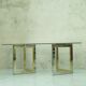 Italian modern brass and chrome coffee table, 1970