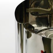 Heavy huge XXL 1970s metal chrome table lamp with metal shade | Heigh 75 cm