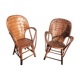 Pair of armchairs in chestnut