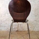 Set of stackable wooden chairs