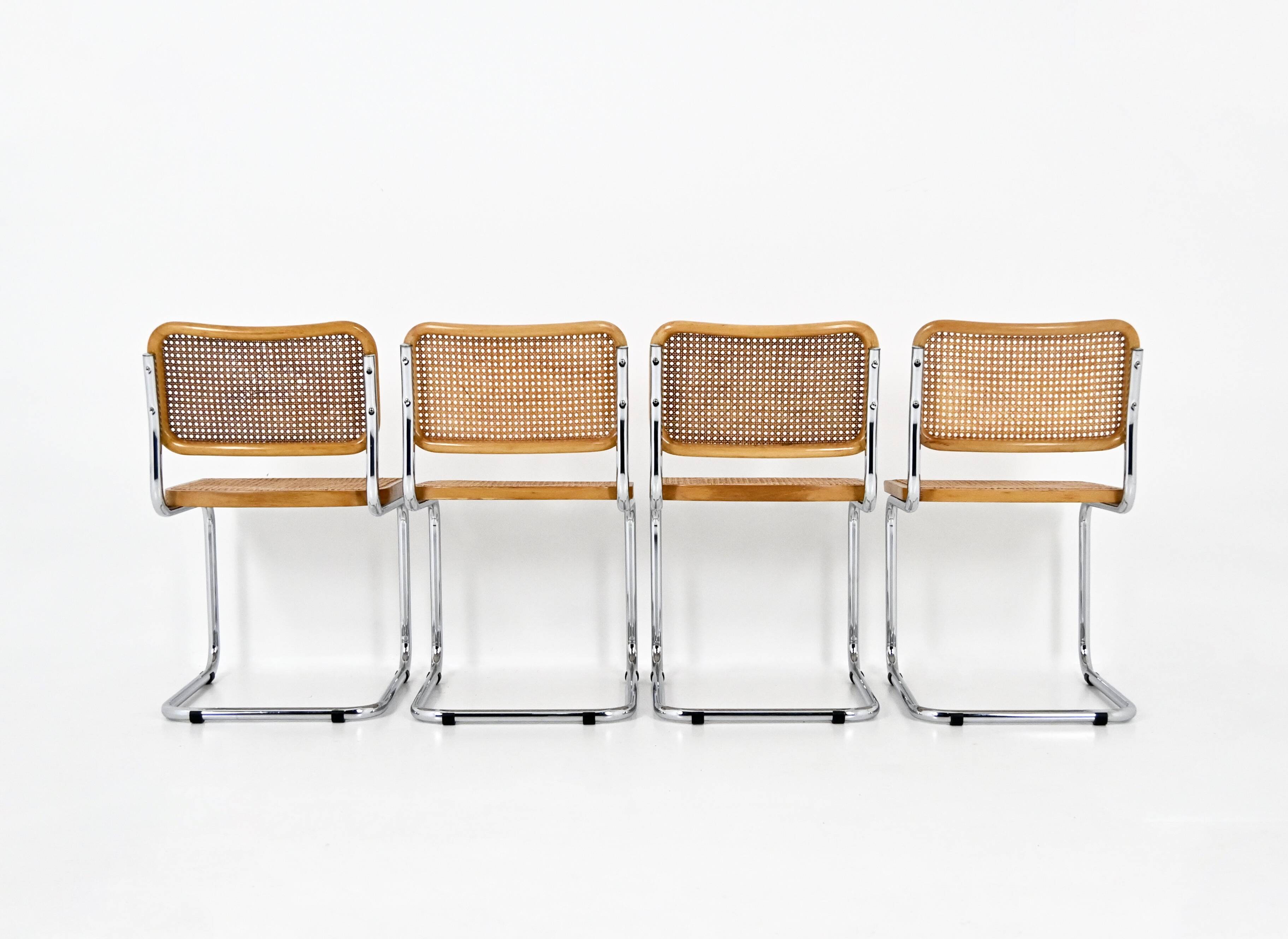 Set of 4 Dining Chairs Style B32 by Marcel Breuer