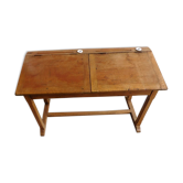 Former double desk of school office in pine of the nineteenth century