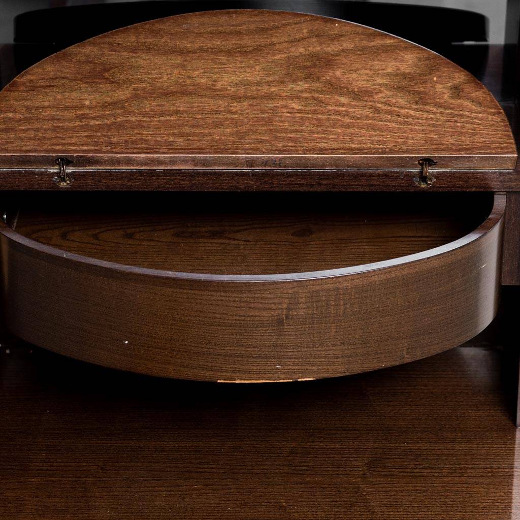 Letto matrimoniale legno tessuto anni ’70 vintage modernariato