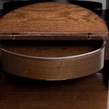 Letto matrimoniale legno tessuto anni ’70 vintage modernariato