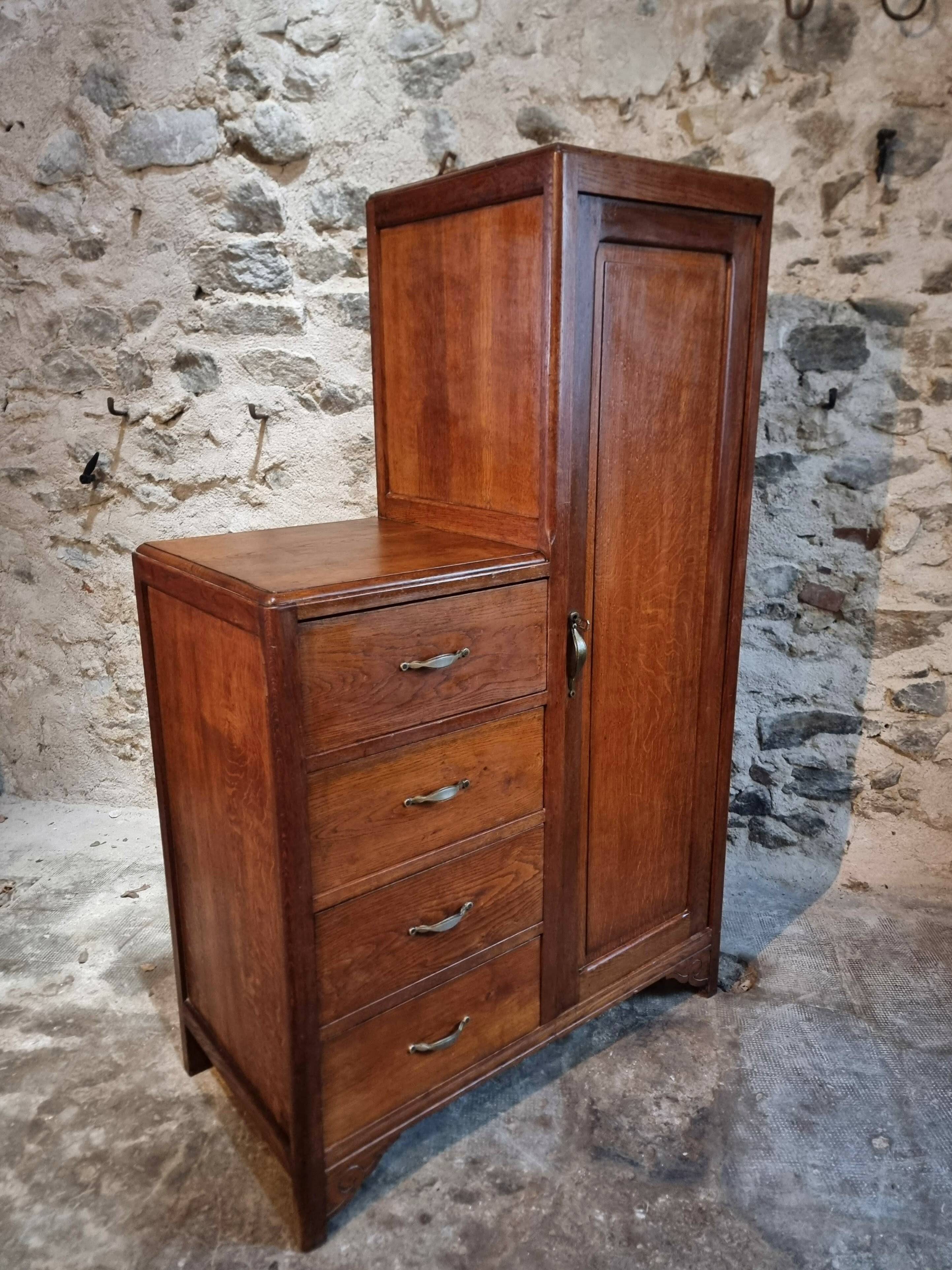 French storage cupboard from the 1920s–1930s – Cupboard with drawers and wardrobe.