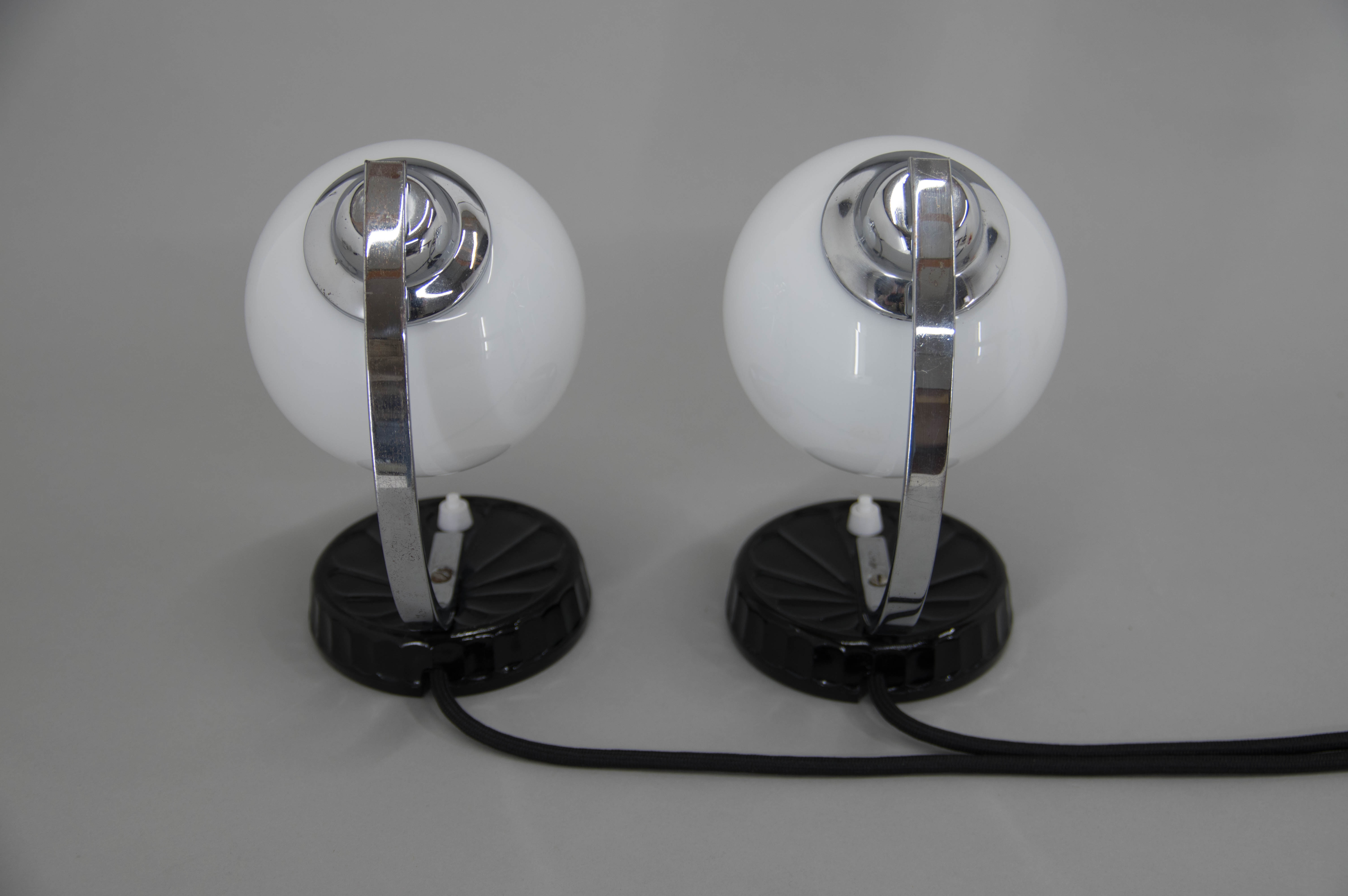 Set of two art deco table lamps, 1930s