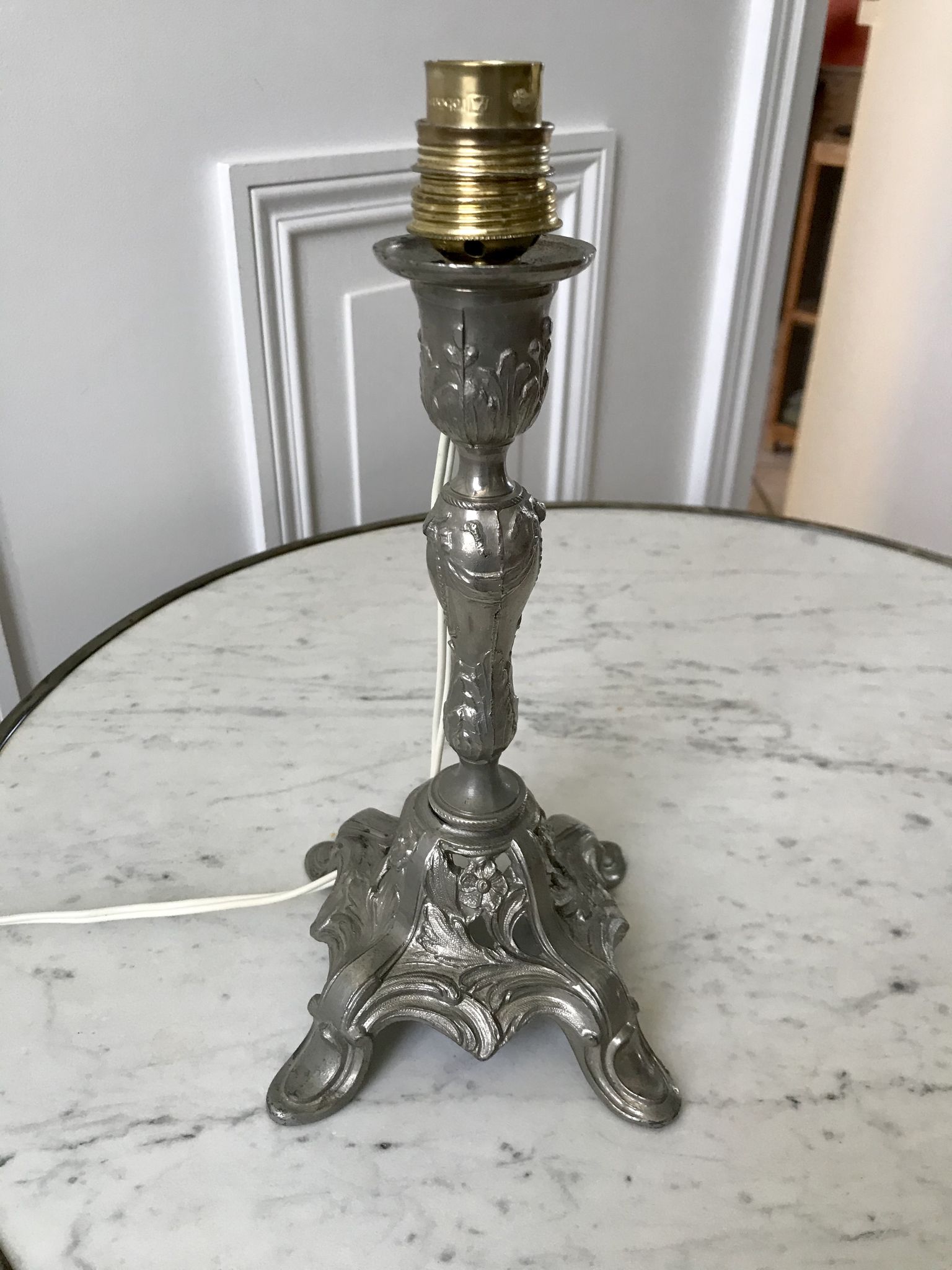 20s chrome brass candlelight legs