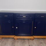 Buffet en bois, bleu