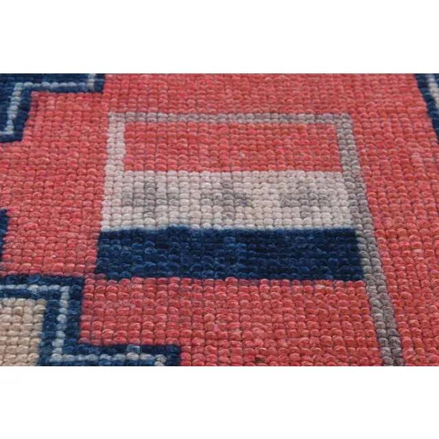 Tapis en laine et coton fait main Oushak turc des années 1970, 104x307.